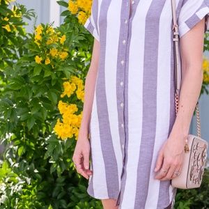 MADEWELL Maywood Striped Linen Dress Tunic Size L